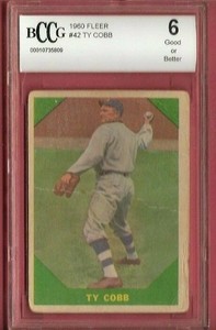 TY-COBB-1960-FLEER-CARD-GRADED-Beckett-BCCG-6-GOOD-DETROIT-TIGERS-HALL-OF-FAME
