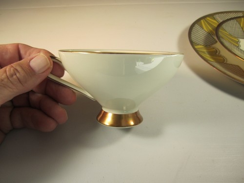 VTG Winterling Marktleuthen Bavaria Heavy Gold Over White 3 Pc. Luncheon Tea Set - Picture 9 of 11