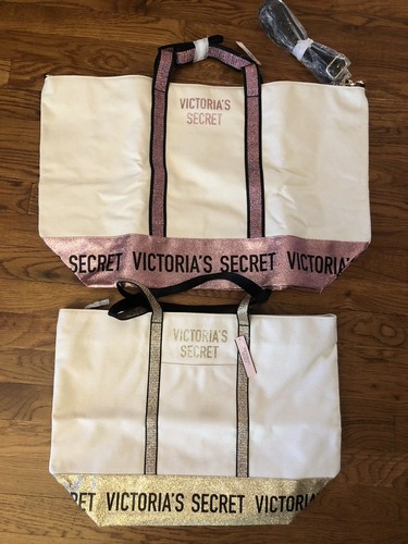 bolsas y Secret de Sparkle lona 2 Weekender Carryall Victoria's 2018 ¡Nuevo Set FOXwqz6X
