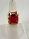 New Listing925 Sterling Silver Red Cubic Zirconia Ring Size 7 40ct (f37)