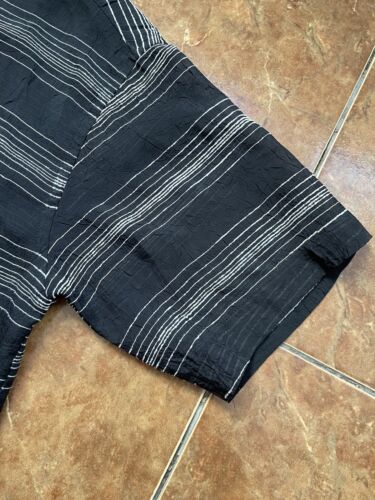 Versace Striped Shirt Black Logo On Pocket 100% Viscose - Picture 2 of 8