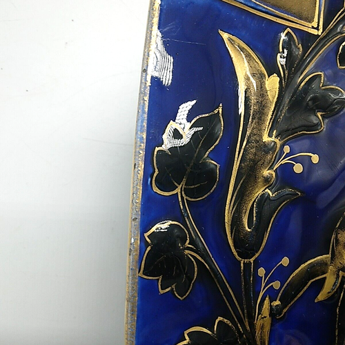 Blue & Gold Coloured Cake Stand & 6 8-sided Side Plates - Raised Bird Pattern - Picture 6 of 24