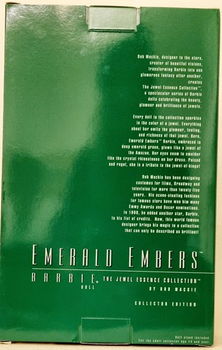 Barbie Emerald Embers by Bob Mackie 1996 #15521 the jewel essence collection - Imagen 16 de 19