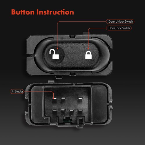 Front Passenger Side Door Lock Switch for Ford F-150 Excursion Explorer Mercury - Picture 4 of 10