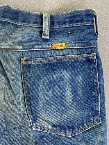 Vintage Men’s RUSTLER Blue Jeans Size 38x30 (87621) Y2K Vintage Worn Faded - Picture 20 of 24