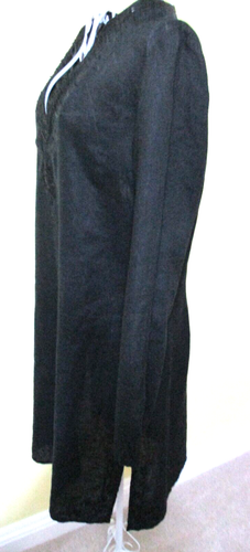 Zara women's black linen beaded embroidered long sleeve kaftan size M - Picture 6 of 7