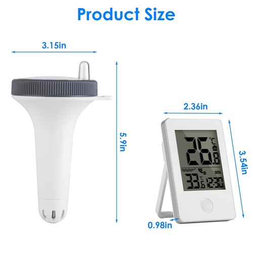 Wireless Floating Waterproof Outdoor Thermometer for Swimming Pool Hot Tub SPA - Picture 10 of 15