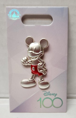Disney 3D Pin Platinum 100 Years of Wonder Mickey Mouse Pin New on Card