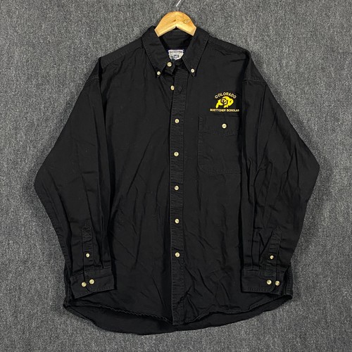 Lee Vintage Mens XL Long Sleeve Button Down Shirt Black University of Colorado