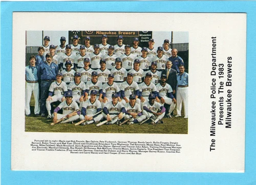 1983 MILWAUKEE BREWERS RACINE SHERRIFF'S DEPARTMENT SINGLE CARDS 