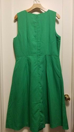 Vestido Ann Taylor con botones laterales mezcla de lino destellos, verde, talla 12, nuevo con etiquetas - Imagen 10 de 12