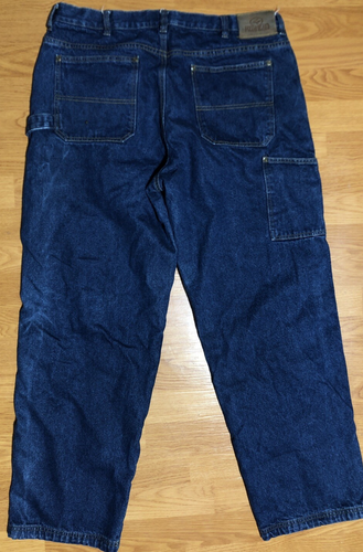 Jeans Redhead blu uomo 40x32 plaid foderato in flanella 100% cotone 5 tasche denim - Foto 3 di 5