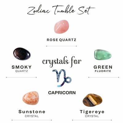 ~Healing Crystal Stones for Zodiac Capricorn 5PCs Polished