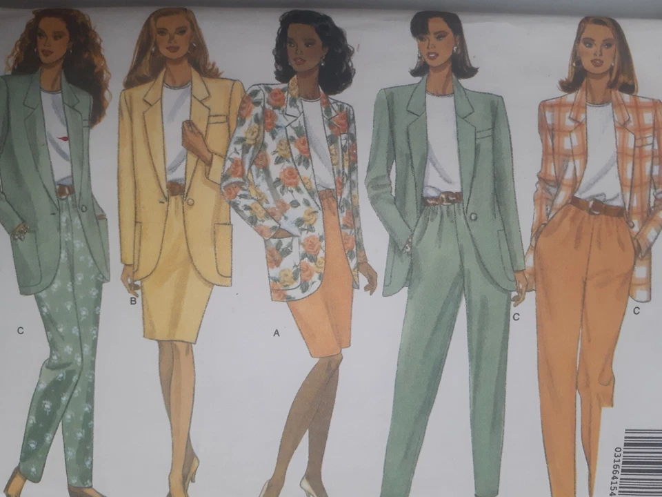 Suit Jacket Skirt Pants Top Butterick Classics L XL Sewing Pattern 6593 Easy  - Image 2 of 4