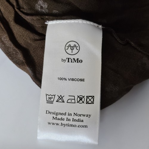 Abito midi donna nuovo di TiMo Georgette marrone oro petali fodera viscosa taglia S - Foto 23 di 24