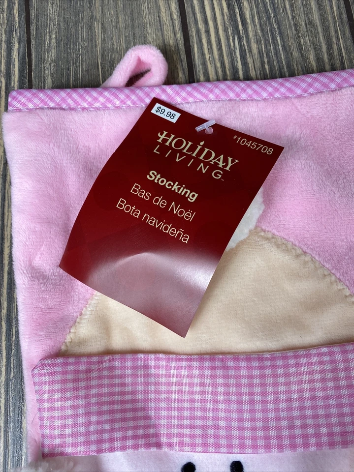 Christmas STOCKING BABY'S FIRST CHRISTMAS Pink 15” Long Holiday Living Snowman Foto 2 de 4