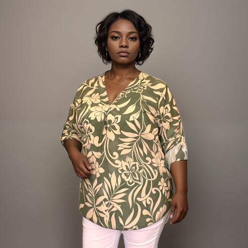 CAMISA BLUSA MUJER ROCKTHOSECURVES DOBLADILLO SUMERGIDO CUELLO EN V TOP TALLA GRANDE DOBLADILLO SUMERGIDO - Imagen 6 de 13