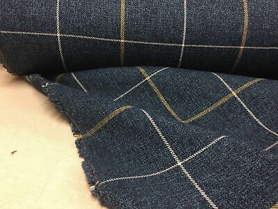 Morgan Teal Check Wool Type 140 cm wide Upholstery//Curtain//Craft Fabric