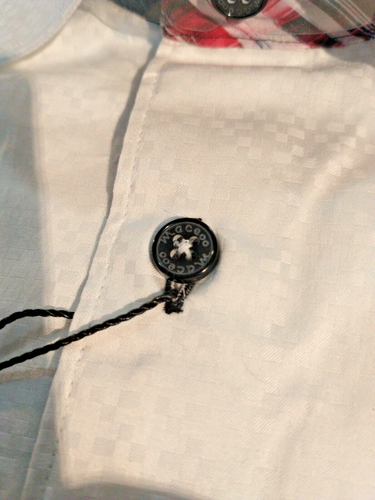NWT Maceoo men's size 6(2XL)Short Sleeve Button Down Shirt Classy Tonal Jacq Blo - Picture 13 of 17