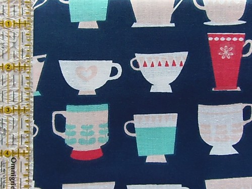 TAZAS DE TÉ MODERNAS RETRO DE MEDIADOS DE SIGLO *100 % algodón FQ* RARO Y FUERA DE STOCK - Imagen 2 de 2