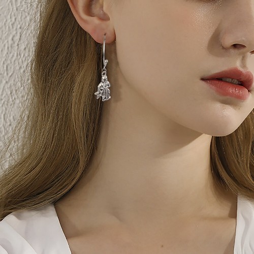 32pz Orecchini Mezzo Cerchio Borchia Acciaio Inox Rotondo Oggetti 16~29x13,5~26x3mm - Foto 9 di 9