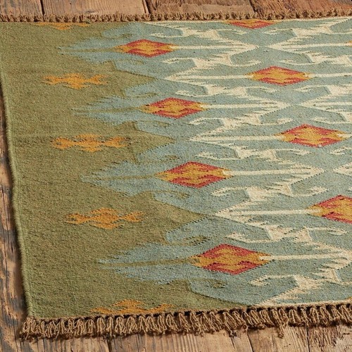 Kilim Rug Rectangle Handmade Rug Antique Wool Jute Living Room Runner Rug Carpet - Picture 5 of 9