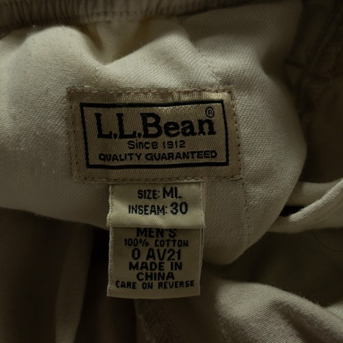L.L. Pantalones grandes informales caqui Bean para hombre beige 100 % algodón con dobladillo entrepierna de 25" - Imagen 9 de 10