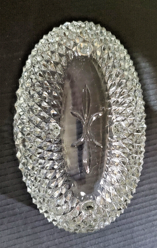 Diamond Point Crystal Glass Footed Center Bowl 8.5" - #2965 Indiana Glass w/box - Picture 13 of 13