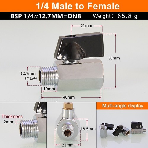 Ball Valve Air Compressor Water Gas Oil Shut Off Valve - Bild 14 von 19