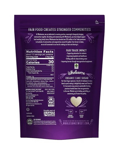 Fair Trade Organic Cane Sugar, 32-Ounce Pack – Sweeten Naturally & Deliciously - Picture 3 of 4