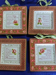 4 MWW Market Hanging Mini Plates Artist April Cornell Micro/ Dish Safe