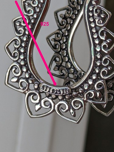 925 Sterling Silber balinesische Creolen von Heritage Silver - Bild 5 von 16
