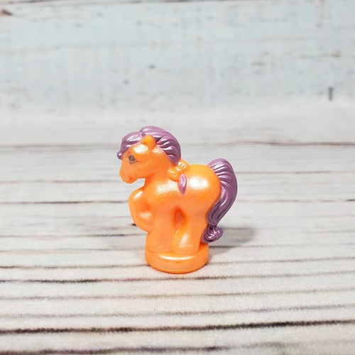 Vintage My Little Pony G1 MLP Pretty 'n Pearly Pearlized Petite Pony Mini Orange - Picture 5 of 7