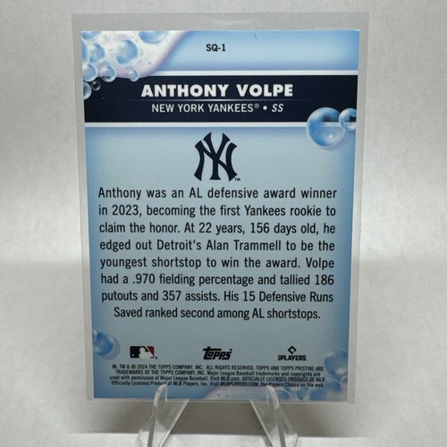 2024 Topps Pristine - #SQ-1 Squeaky Clean Anthony Volpe New York Yankees - Picture 2 of 2