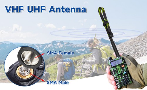 Dual Band VHF UHF 18.7" Foldable Camouflage CS Tactical SMA-F Ham Radio Antenna - Picture 15 of 17