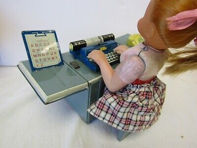 VINTAGE LINEMAR Tin Toy Miss Friday The Typist Battery VINTAGE LINEMAR Tin Toy Miss Friday The Typist Battery