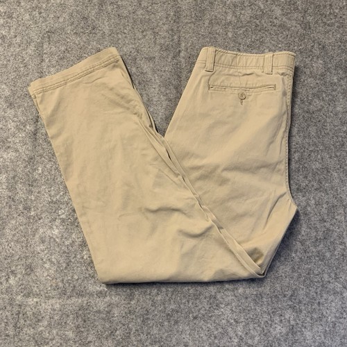 ROWM Pants Mens 34x32 Biege Chinos Straight Flat Front - Picture 6 of 18