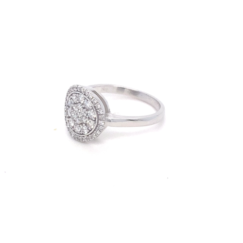 Genuine Natural diamond 14k White Gold pave Statement Engagement Ring - Video 1 of 1