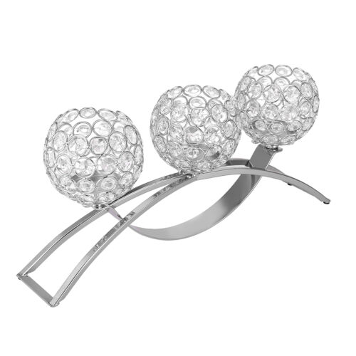 Candle Holder Decoration Crystal 3 Arms European Romantic Arch Iron Crystal - Picture 10 of 14