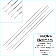 WZ8 5pcs 1mm x 150mm Tungsten Electrode Tig Welding 0.8% Zirconiated AC