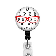 Optometry Badge Reel   Eye Chart Glasses Design   Retractable ID Holder