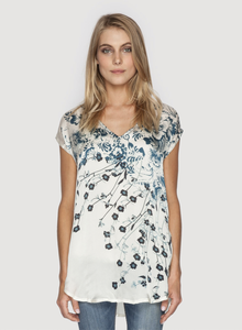 JOHNNY-WAS-Tunic-BIYA-Silk-CHERRY-BLOSSOM-Blouse-SETO-Short-Sleeve-S-259