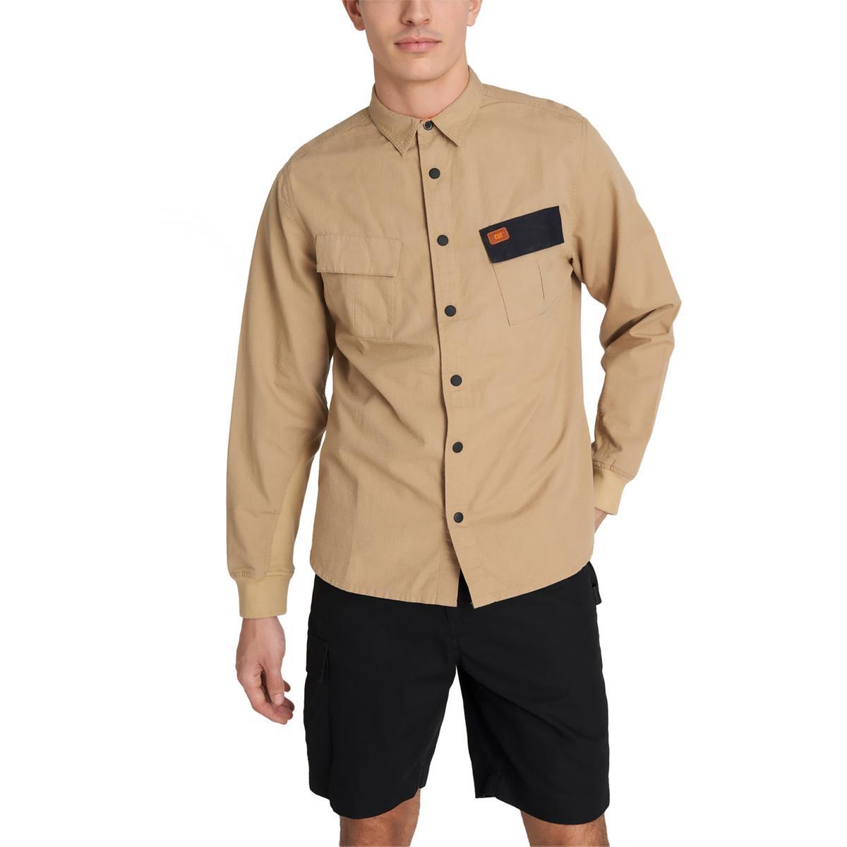 Мужская рубашка Caterpillar Resource Tan из хлопка в клетку в западном стиле S BHFO 8626