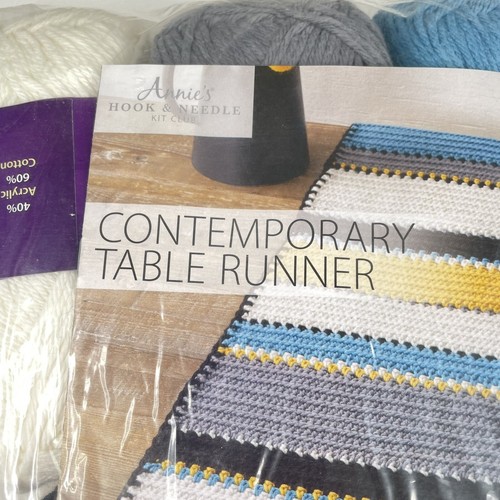 Annie's Hook and Needle Kit Club Contemporary Table Runner Crochet HNK116  New - Picture 3 of 7