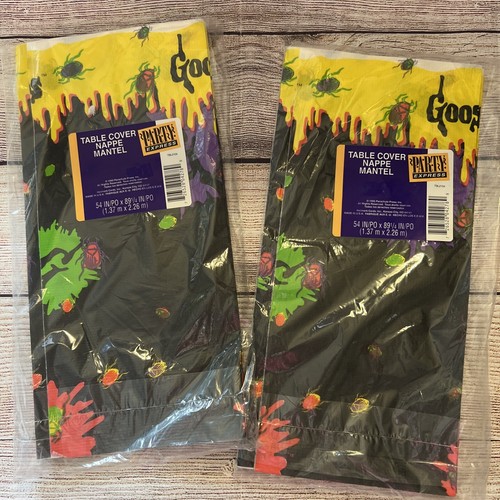 Vtg Pair Goosebumps Table Cover Cloth Paper 54” x 89” Party Express NEW 1995 - Picture 1 of 5