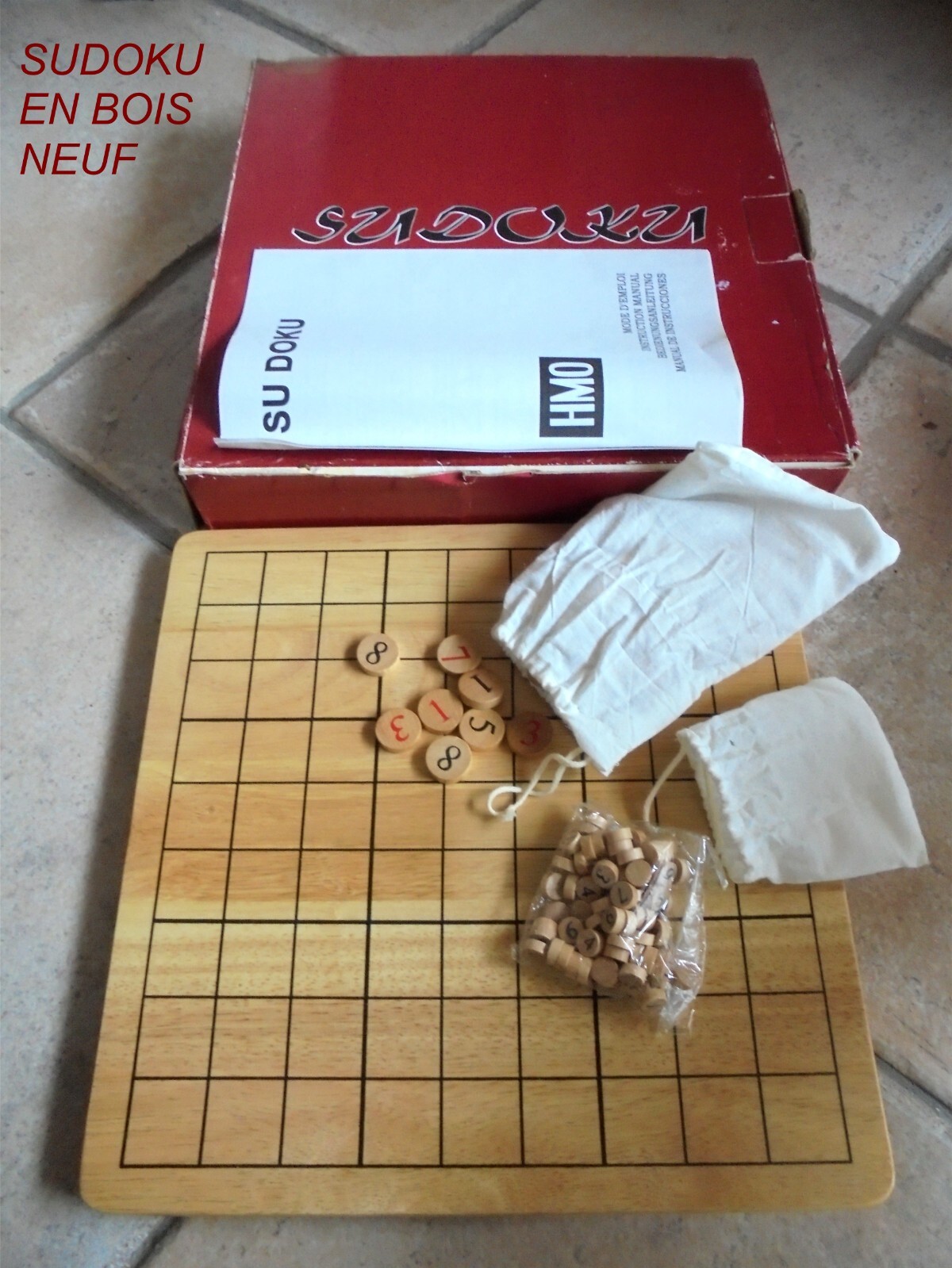 Sudoku en bois anti-fatigue oculaire pour remplacer le papier avec double set de jetons