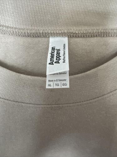 American Apparel ReFlex Fleece Collection XL Unisex Cream Ecru Very Nice! New - Picture 6 of 20