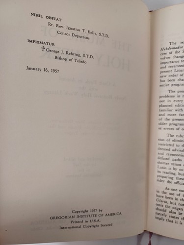 1957 The Music of Holy Week: A Choir Book in Accord Restored Holy Week Liturgy - Picture 4 of 12