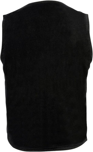 MILWAUKEE PERFORMANCE MENS BLACK FOUR SNAP FRONT COTTON 14.5oz DENIM VEST - SAGB - Picture 5 of 5