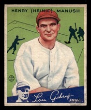1934 Goudey Baseball #18 Henry (Heinie) Manush GD *d2